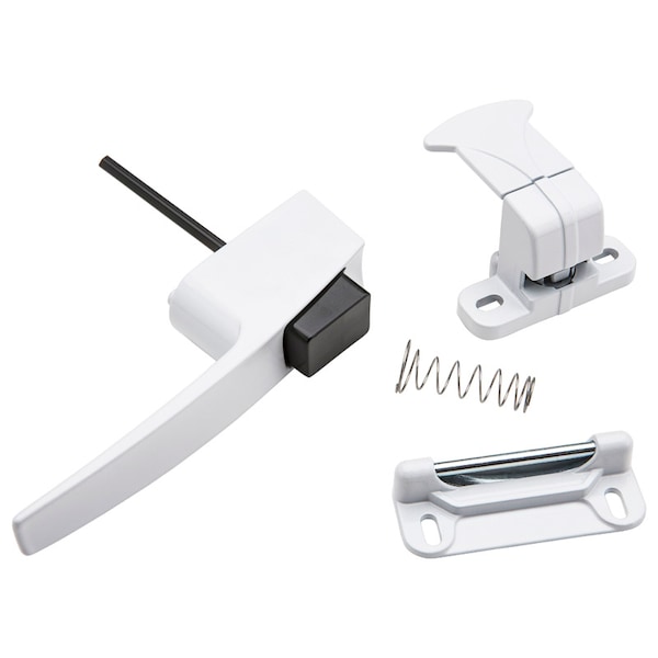 National Hardware National Hardware White Zinc Push Button Keyed Latch 1 pk N213-165 - main